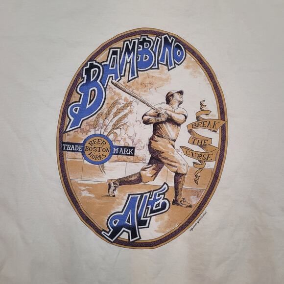 Vintage 90s Babe Ruth "Bambino Ale" T-Shirt Mens Large Single Stitch - Picture 2 of 10